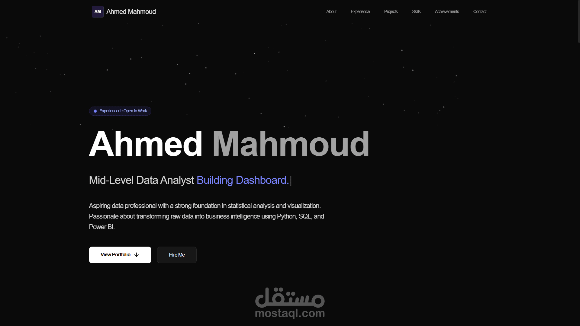 موقع شخصى portfolio