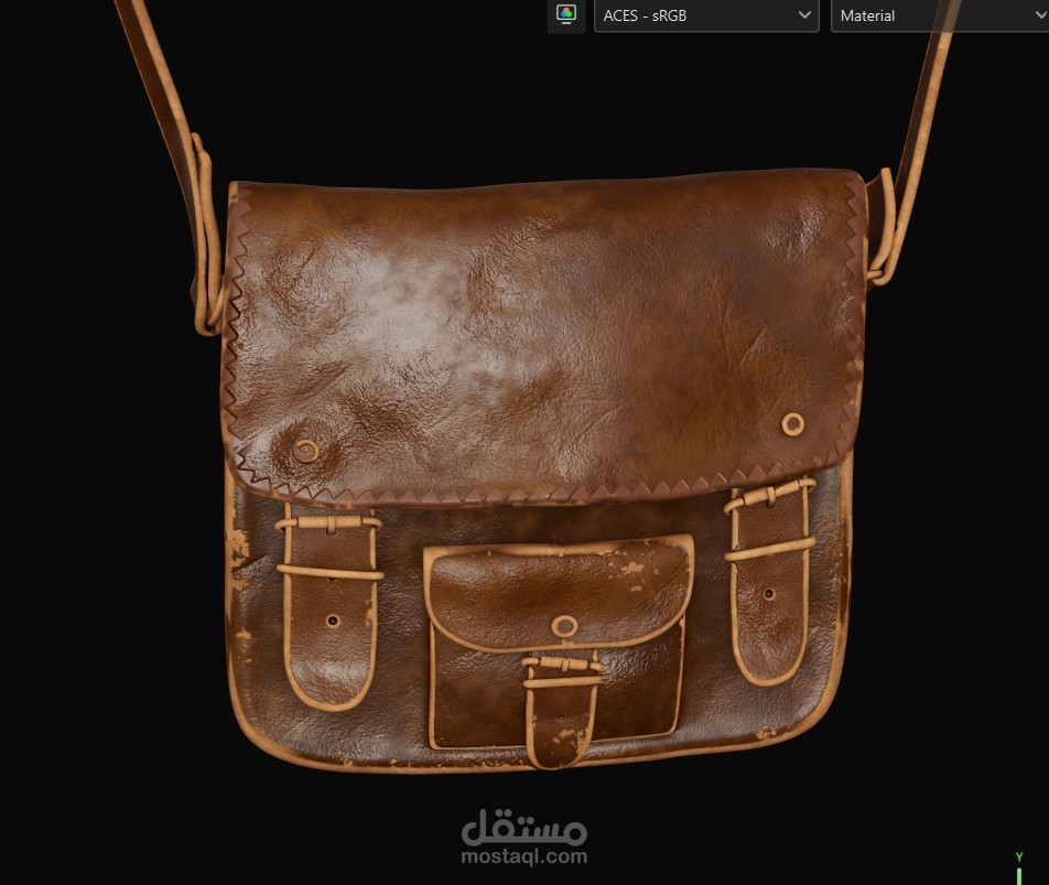 تصميم ثلاثي الابعاد 3d  لشنطة جلد