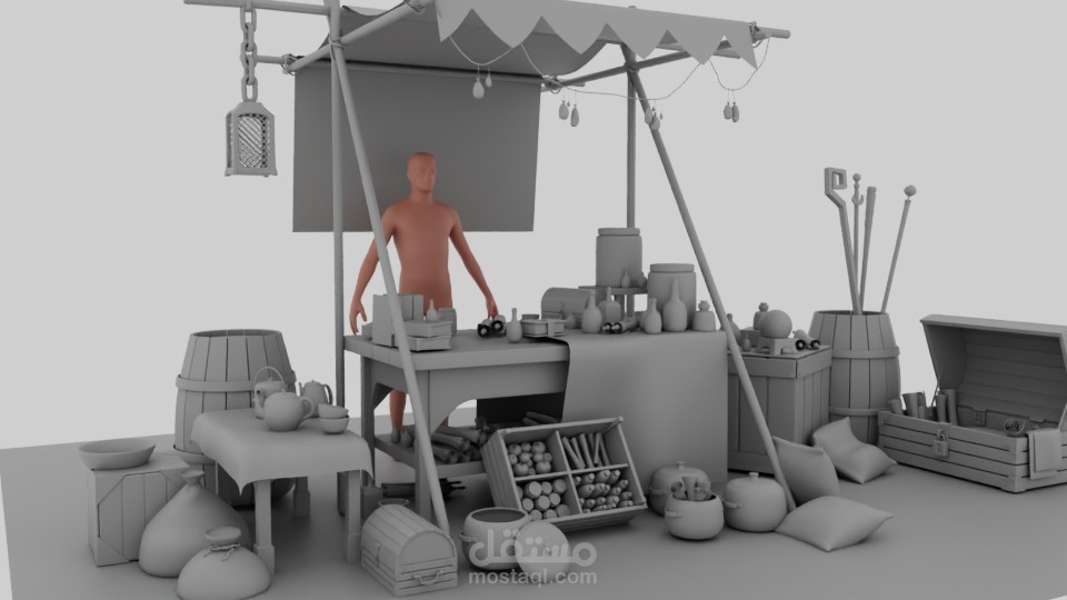 تصميم ثلاثي الابعاد 3d لمتجر stylized