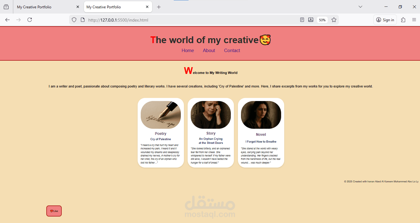 إنشاء موقع Portfolio شخصي بسيط وجذاب