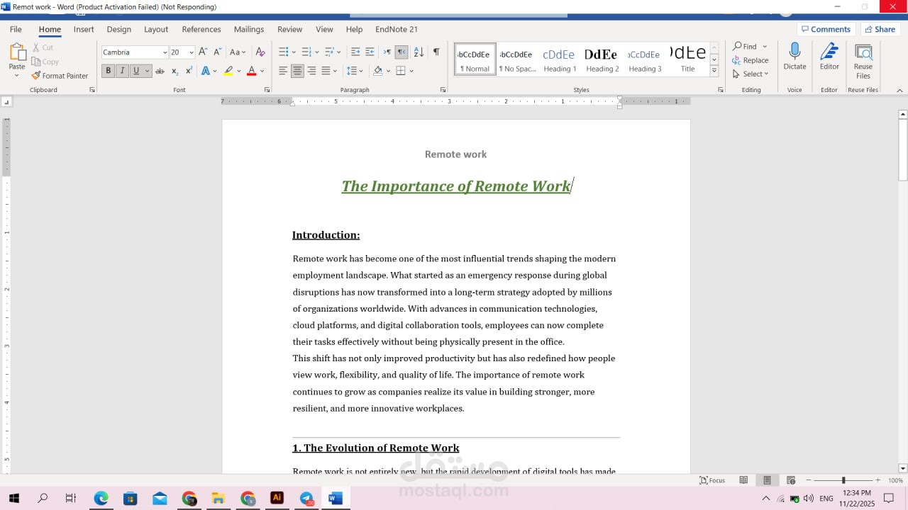 تنسيق نصوص على MS.Word