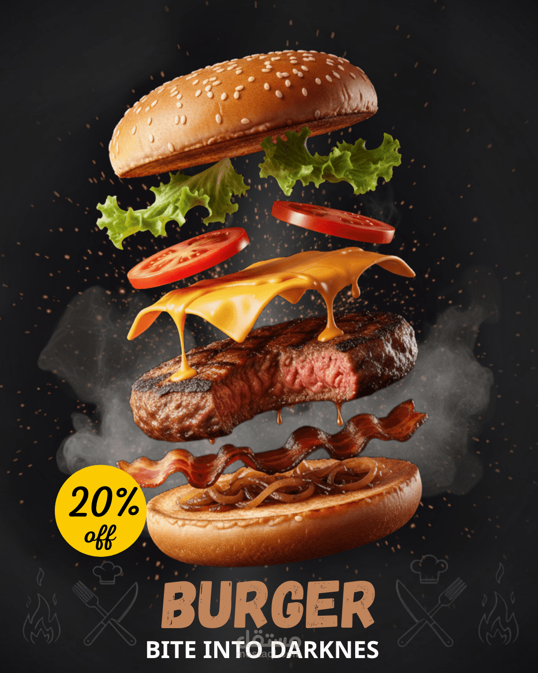 تصميم إعلاني احترافي لبرجر