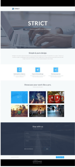 موقع  ويب بستخدام  front end
