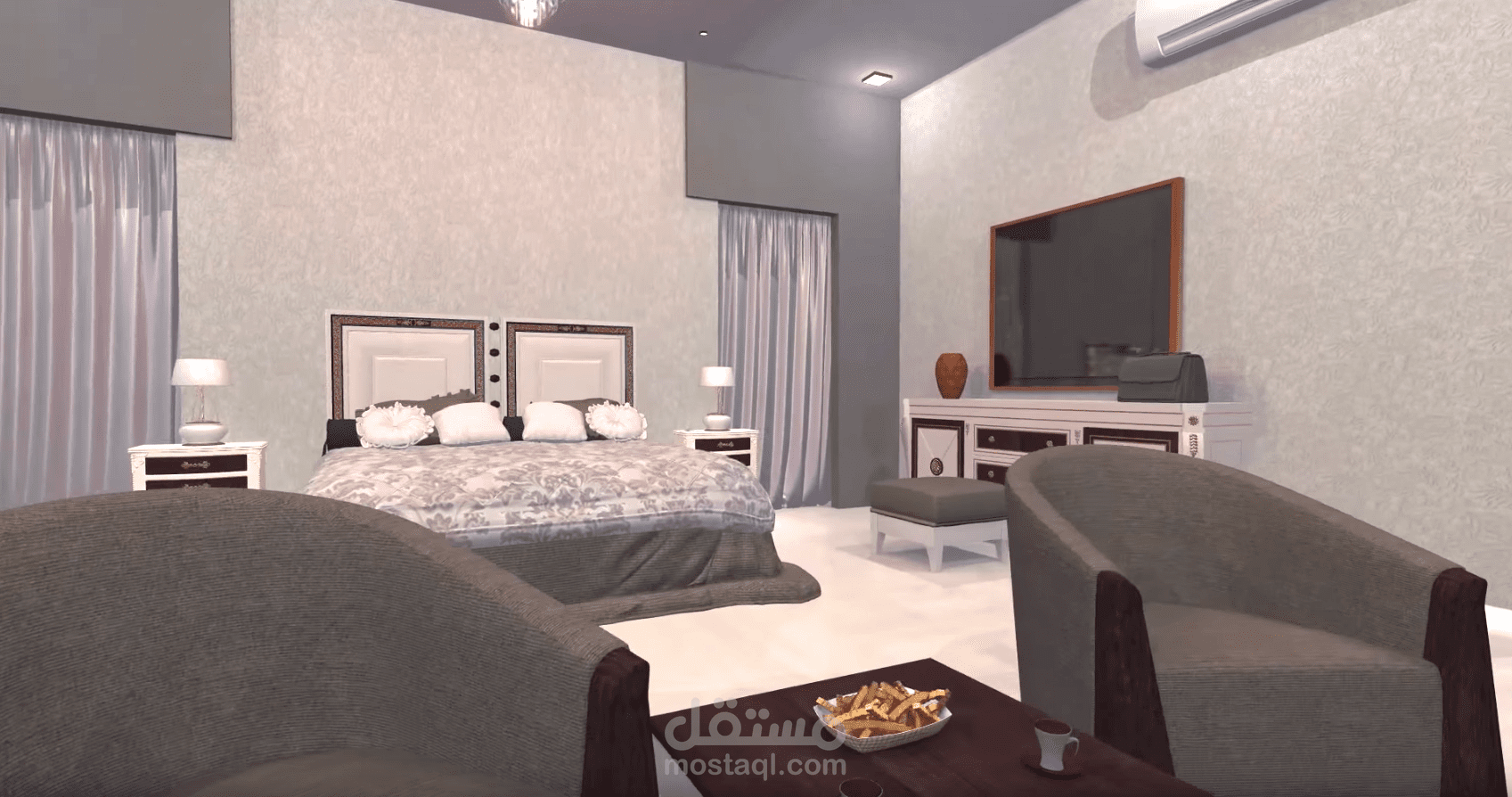 تصميم داخي لفلا من دور واحد - البحرين
