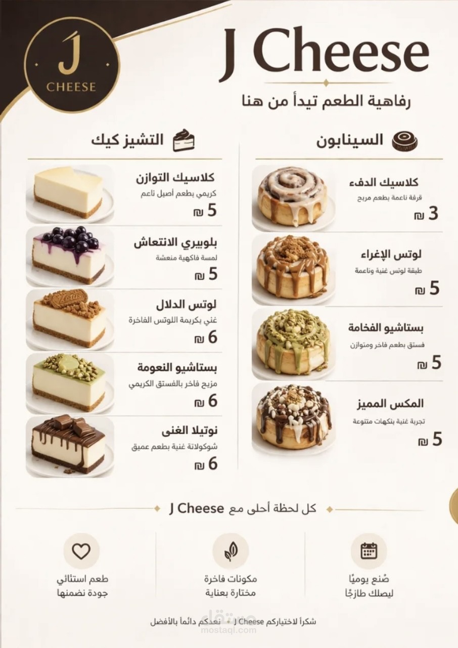 تصميم قائمة طعام (Menu) عصري لعلامة تجارية متخصصة في الحلويا