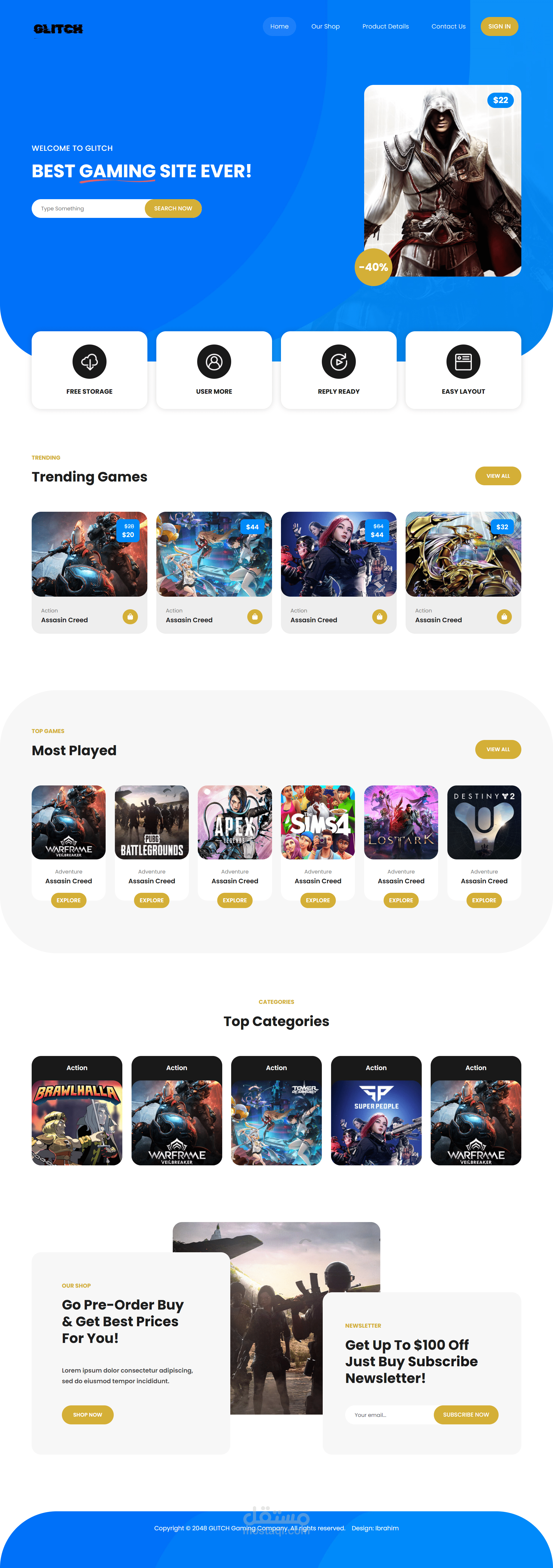 Glitch -Gaming Website