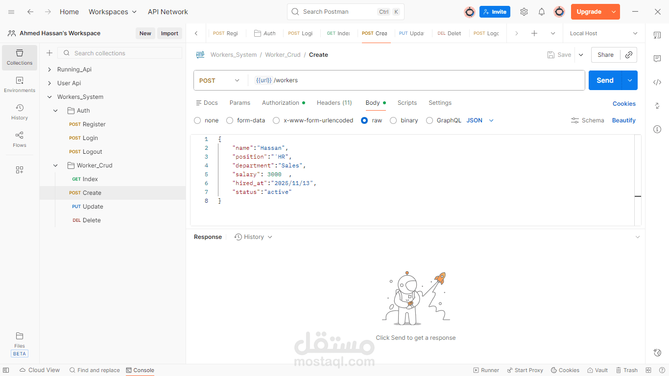 Simple Work-Systems JWT API RESOURCES