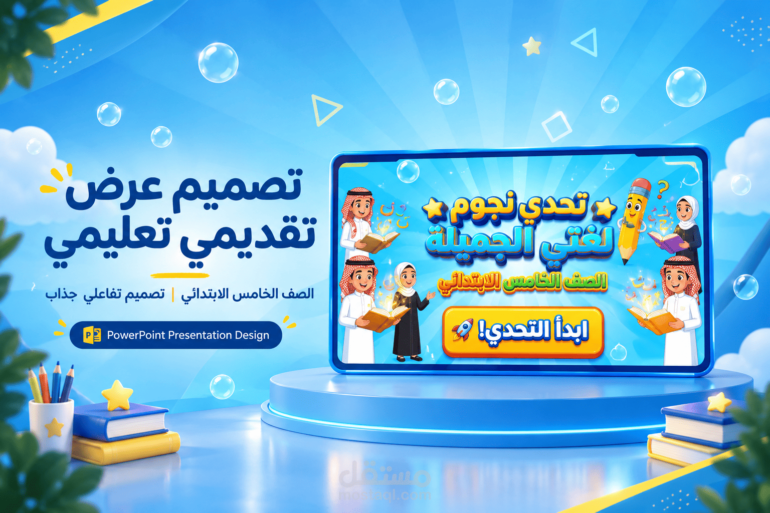 تصميم عرض بوربوينت تعليمي تفاعلي (نظام مسابقات)