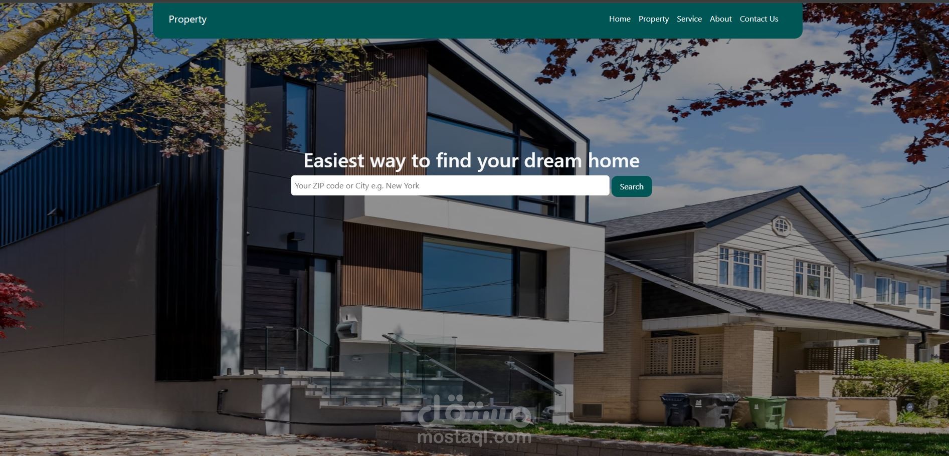 Frontend تصميم صفحة عقارات حديثة (HTML/CSS/JS)