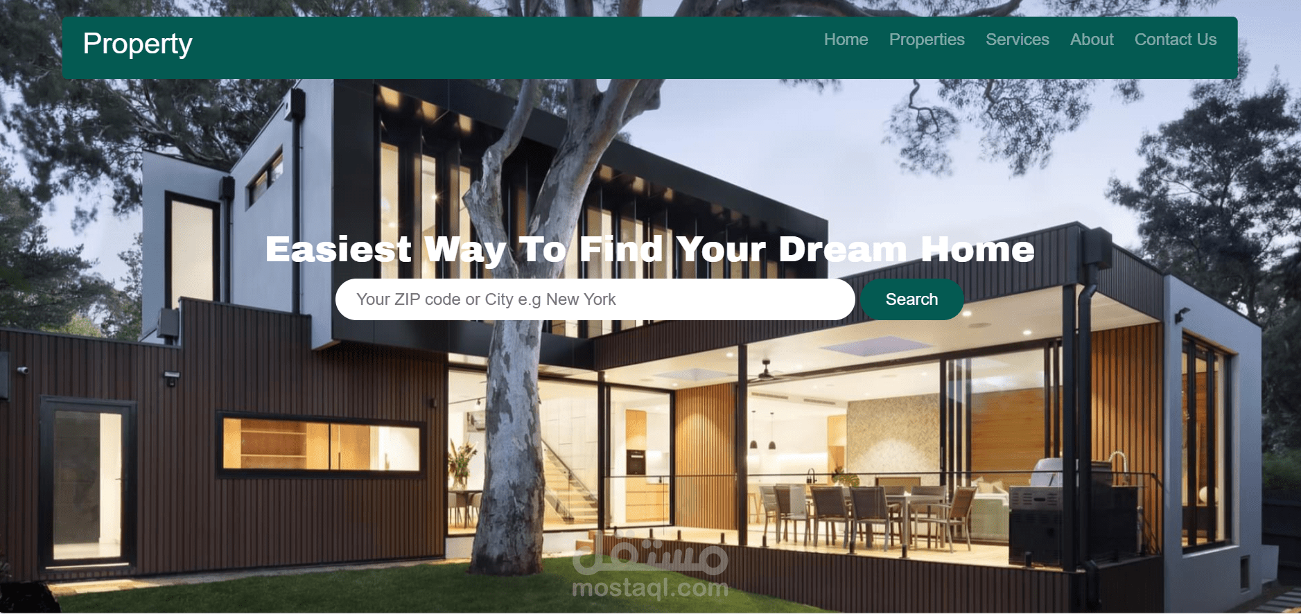 Property-project frontend بستخدام HTML,css,javascript,Bootstrab