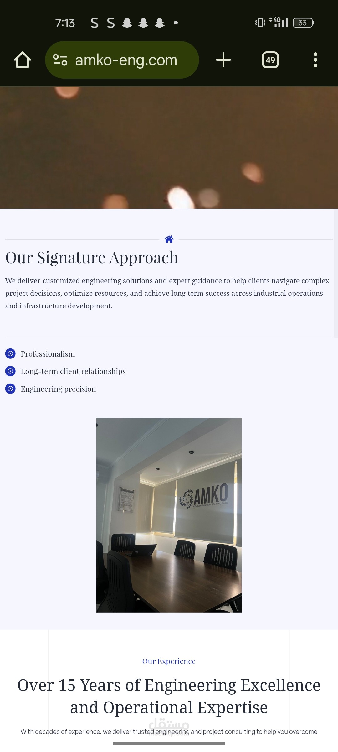 Website for a maintenance and engineering services company