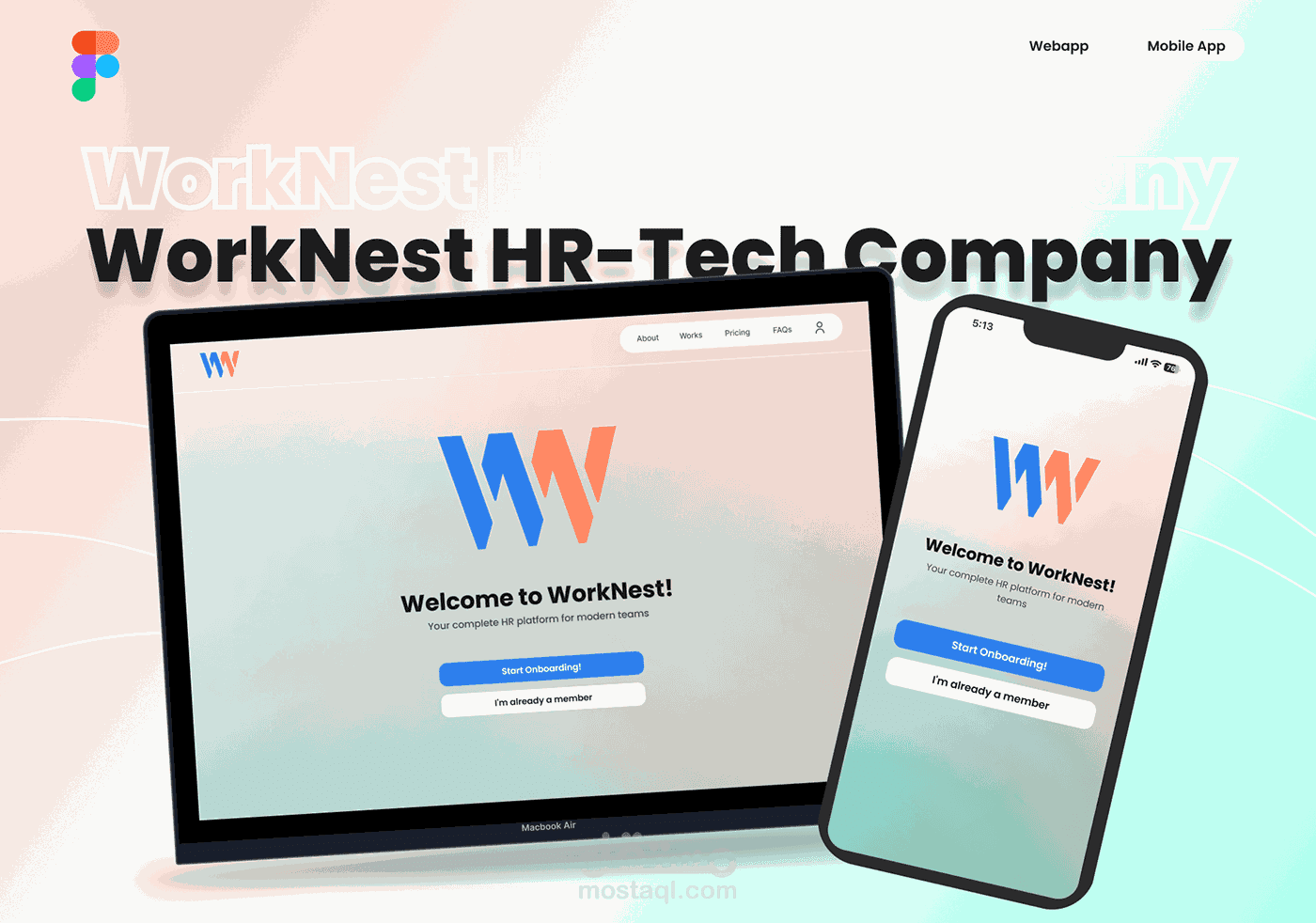 تصميم واجهات تهيئة المستخدمين أونبوردنج | WorkNest Onboarding Design