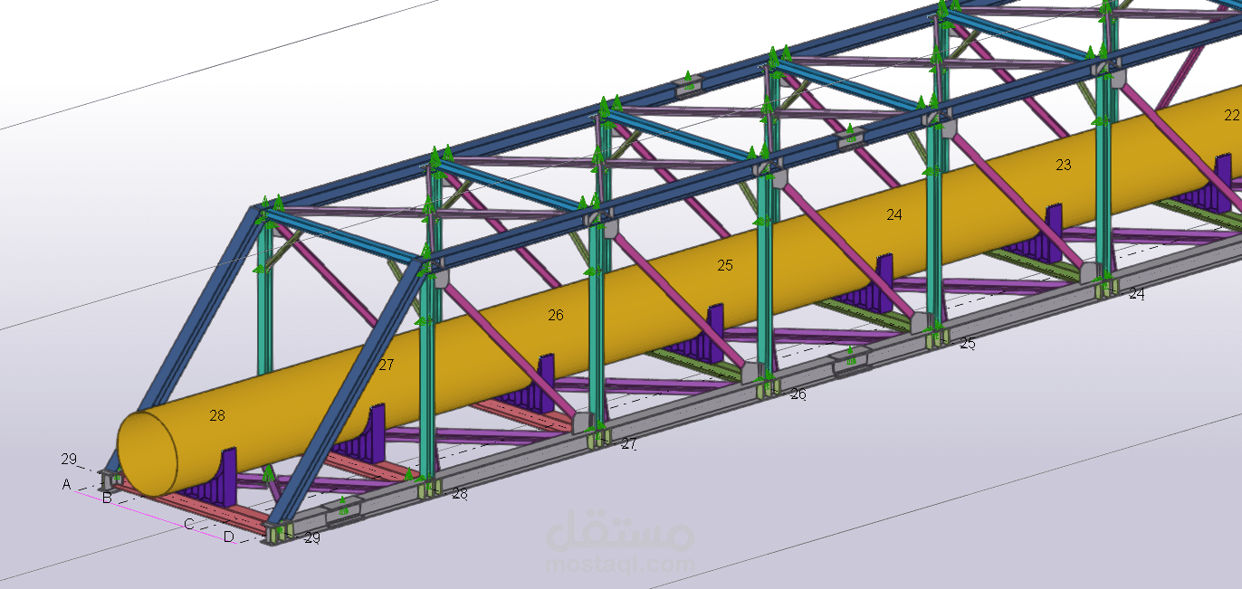 دراسةجمالون  ممر قناة معدني طوله110م