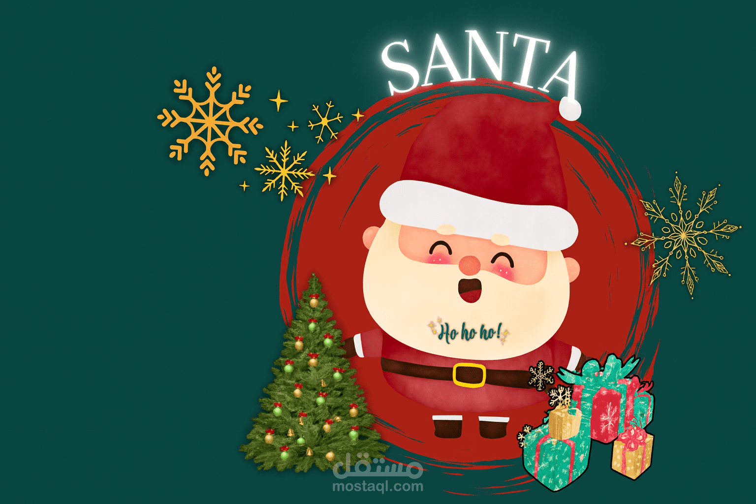 Festive Santa Christmas Illustration