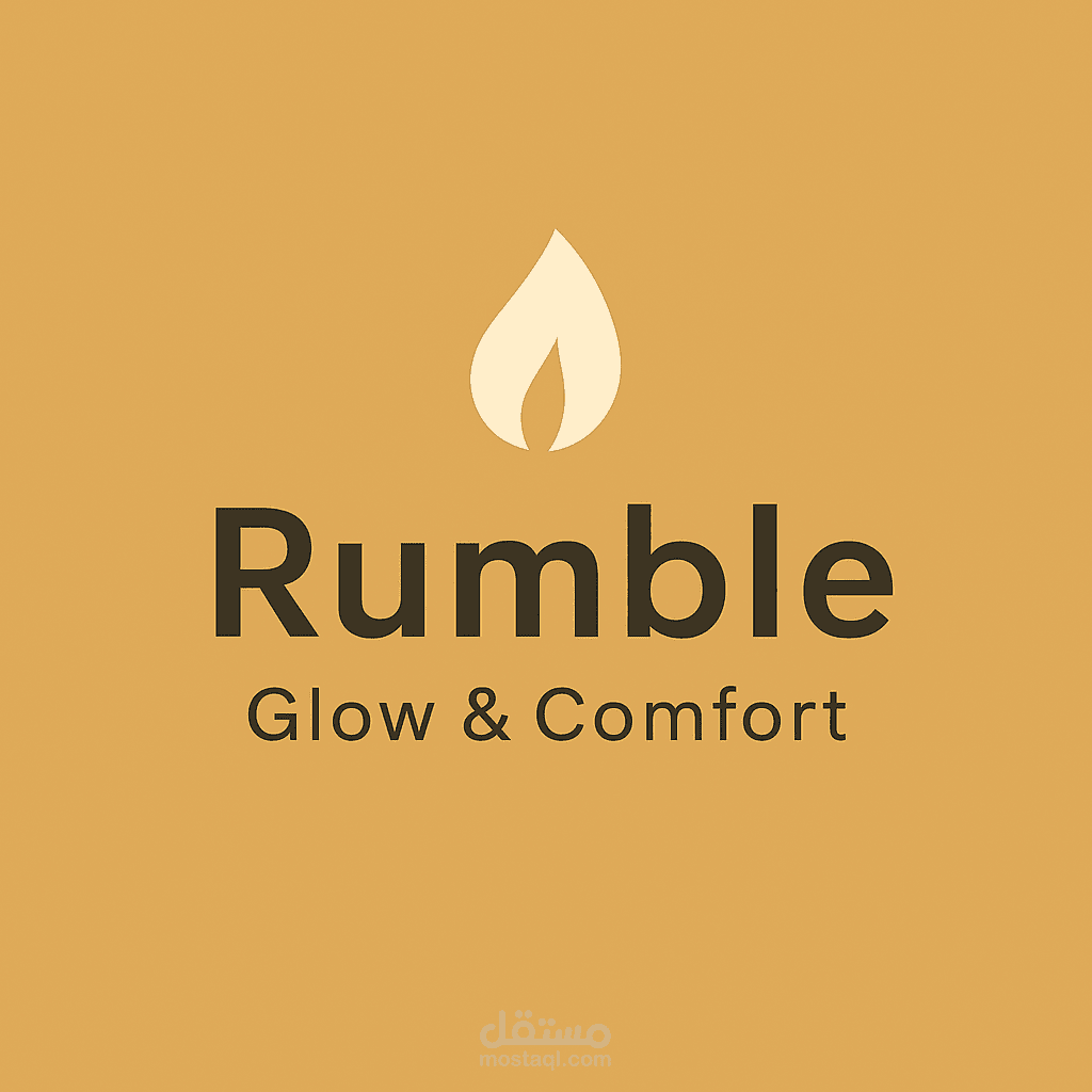 لوجو احترافي لعلامة Rumble باللون البيج الفاخر