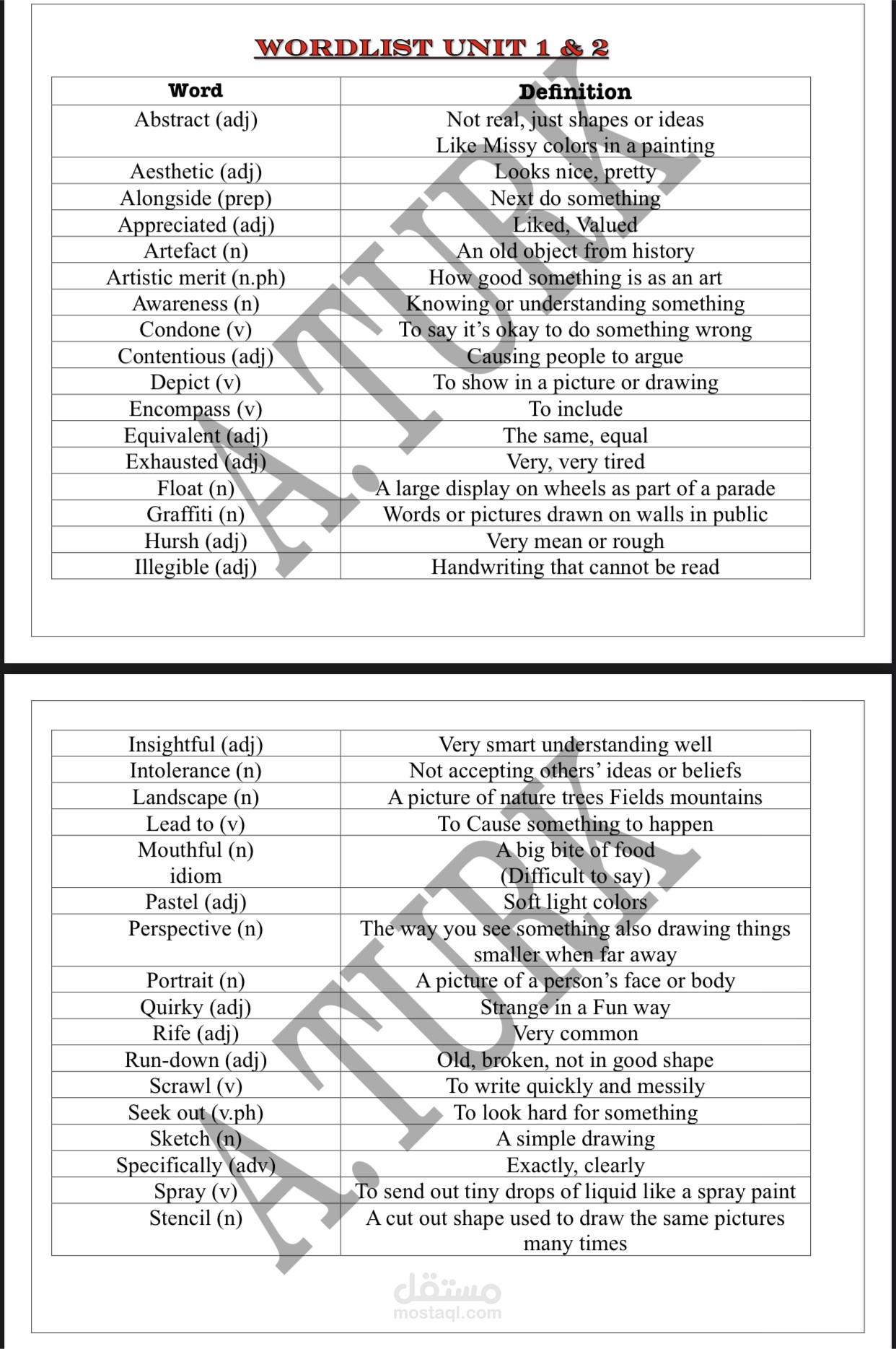 New English vocabulary