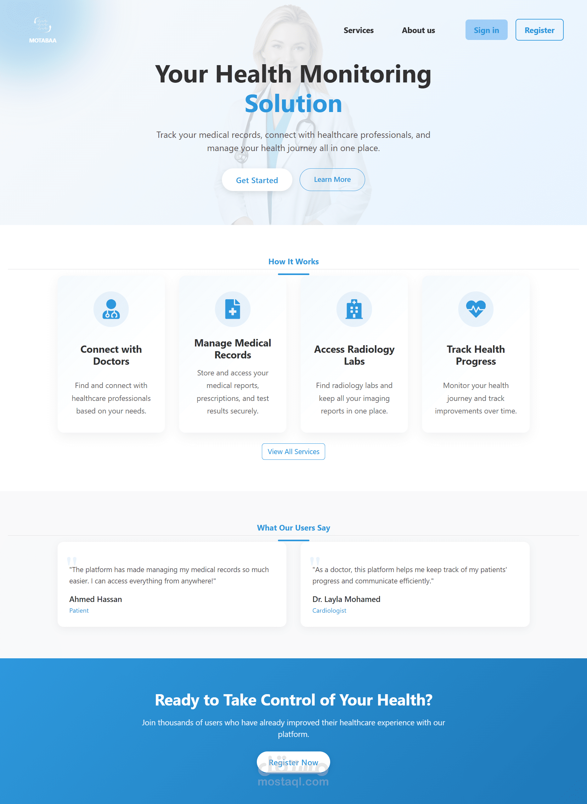 منصة "مُتابعة" (Motabaa) - نظام ذكي لإدارة الرعاية الصحية والربط الطبي