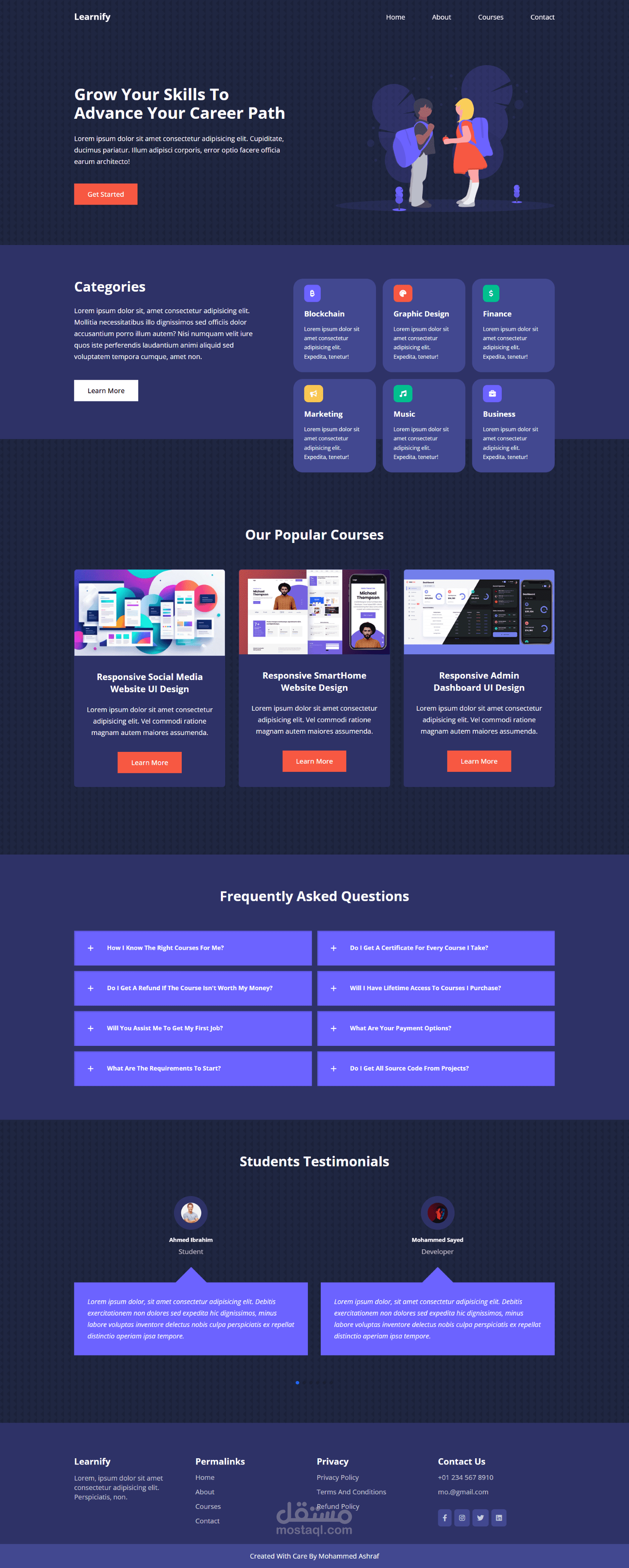 منصة "إديو-تيك" (EduTech) - واجهة تعليمية تفاعلية وعصرية