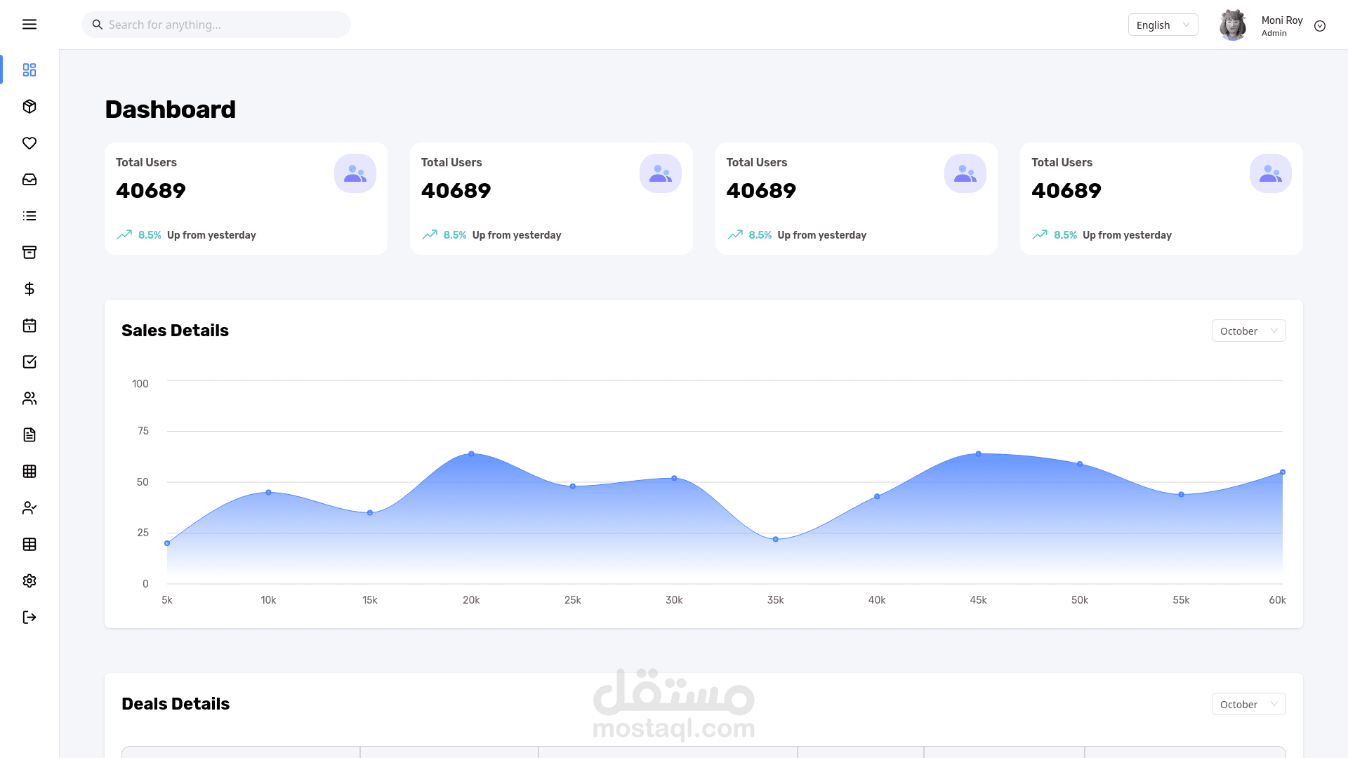 Dash-Stack – لوحة تحكم لإدارة البيانات والملفات