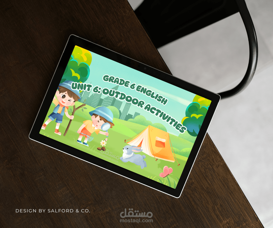 تصميم عرض بوربوينت تعليمي تفاعلي | مادة اللغة الإنجليزية - الصف السادس