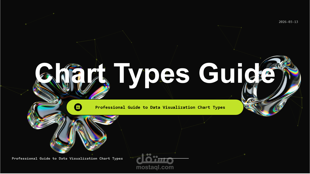 دليل أنواع الرسوم البيانية (Chart Types Guide) – عرض تقديمي احترافي