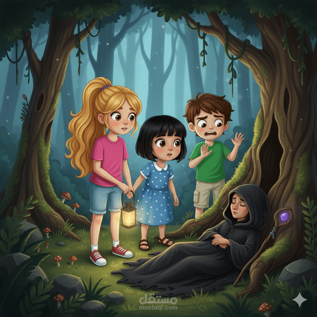 قصة الغابة  المظلمة والساحرة النائمة