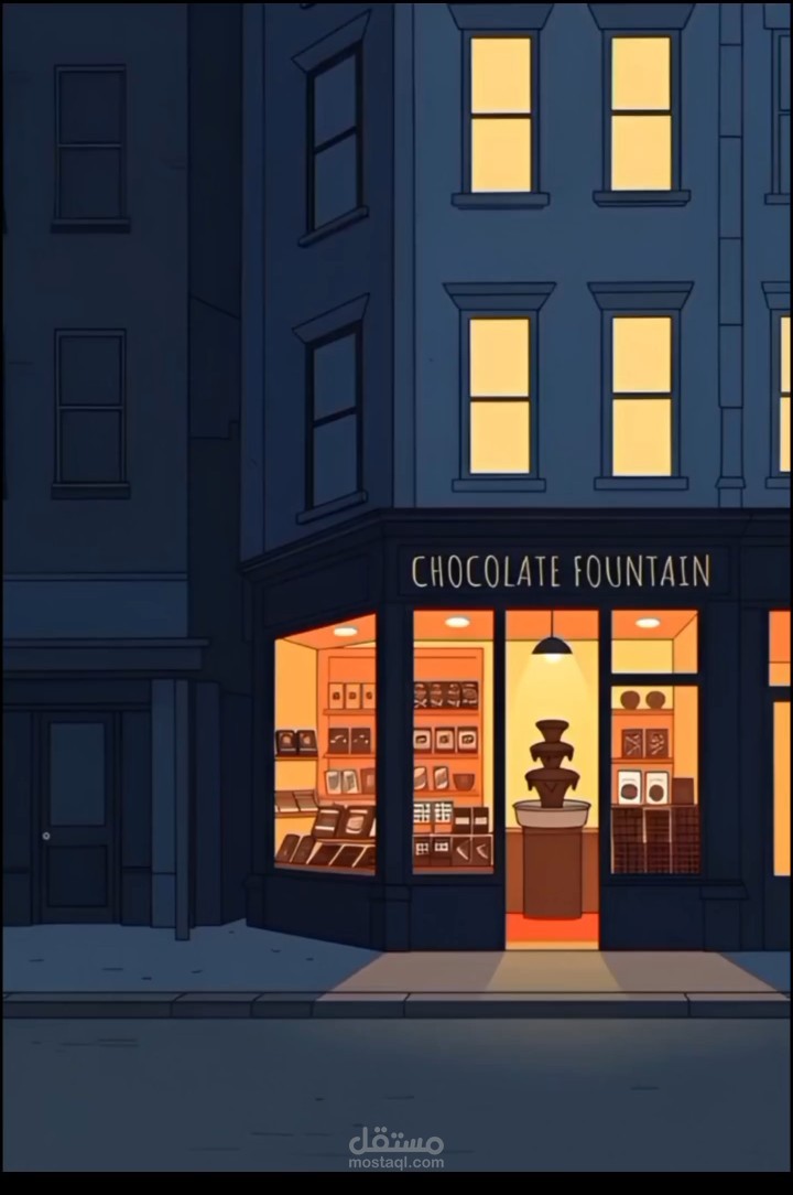 تصميم إعلان لمحل شوكولاتة