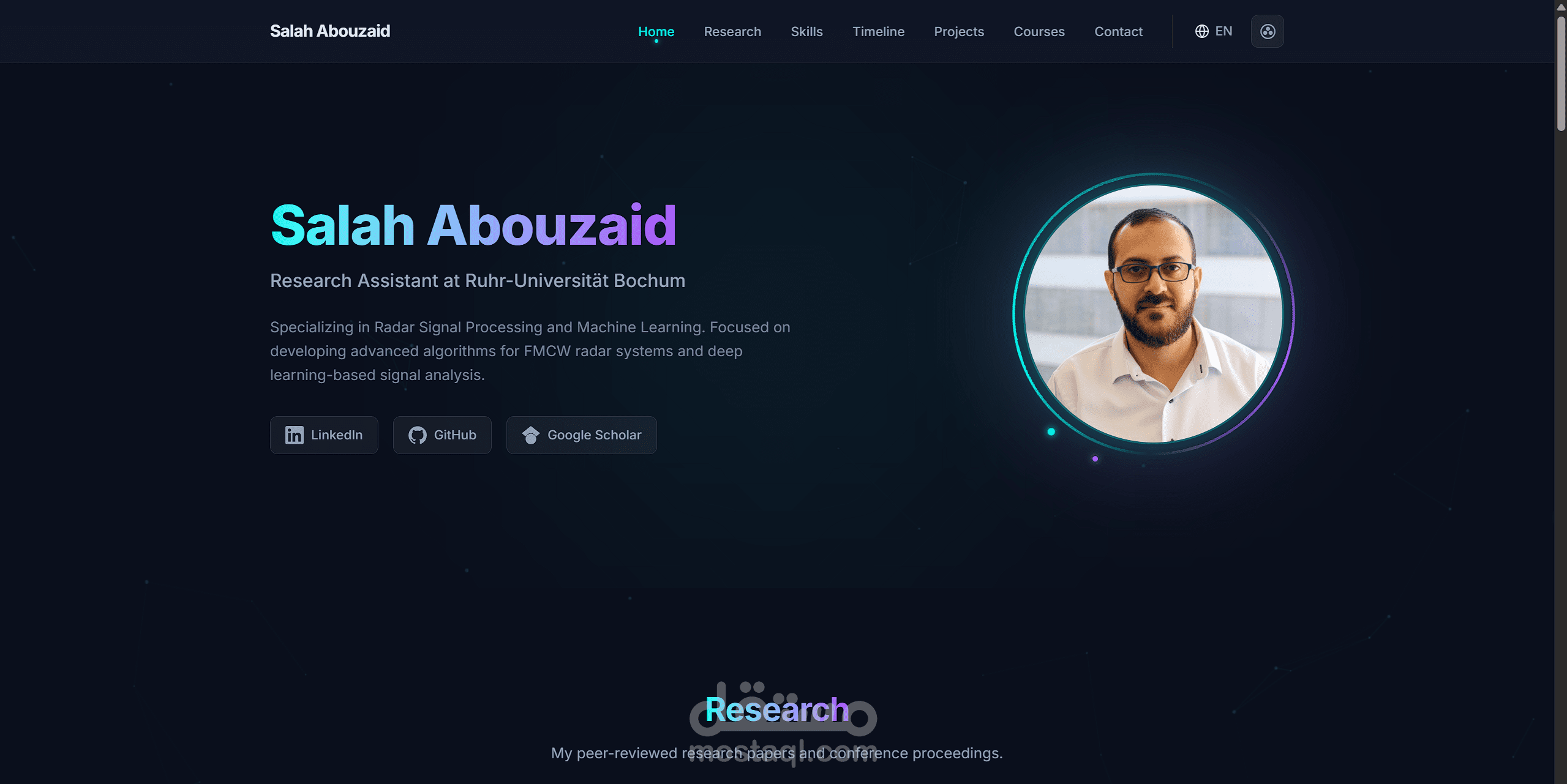 برمجة وتطوير موقع شخصي وأكاديمي احترافي (Next.js)