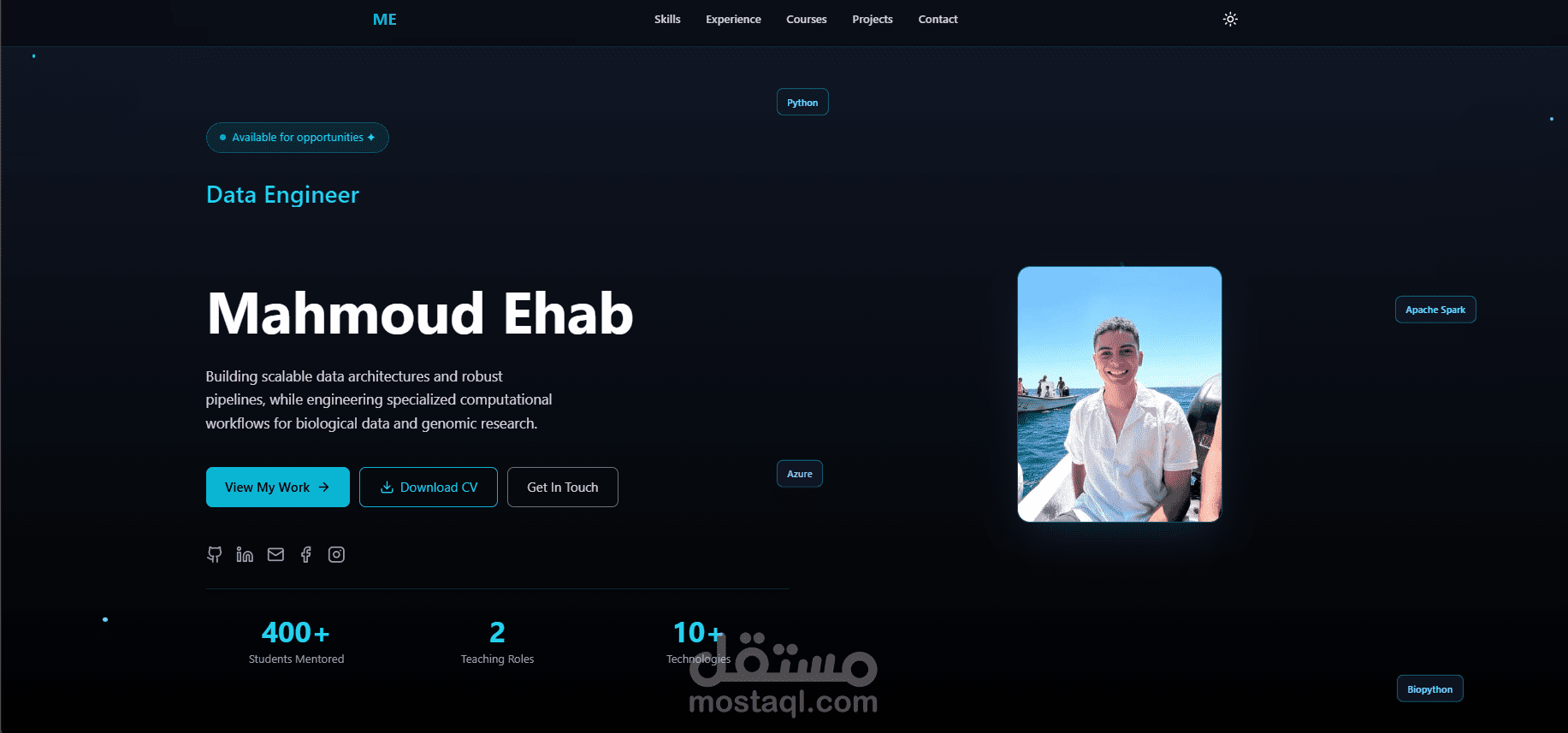 تصميم وتطوير موقع Portfolio شخصي احترافي