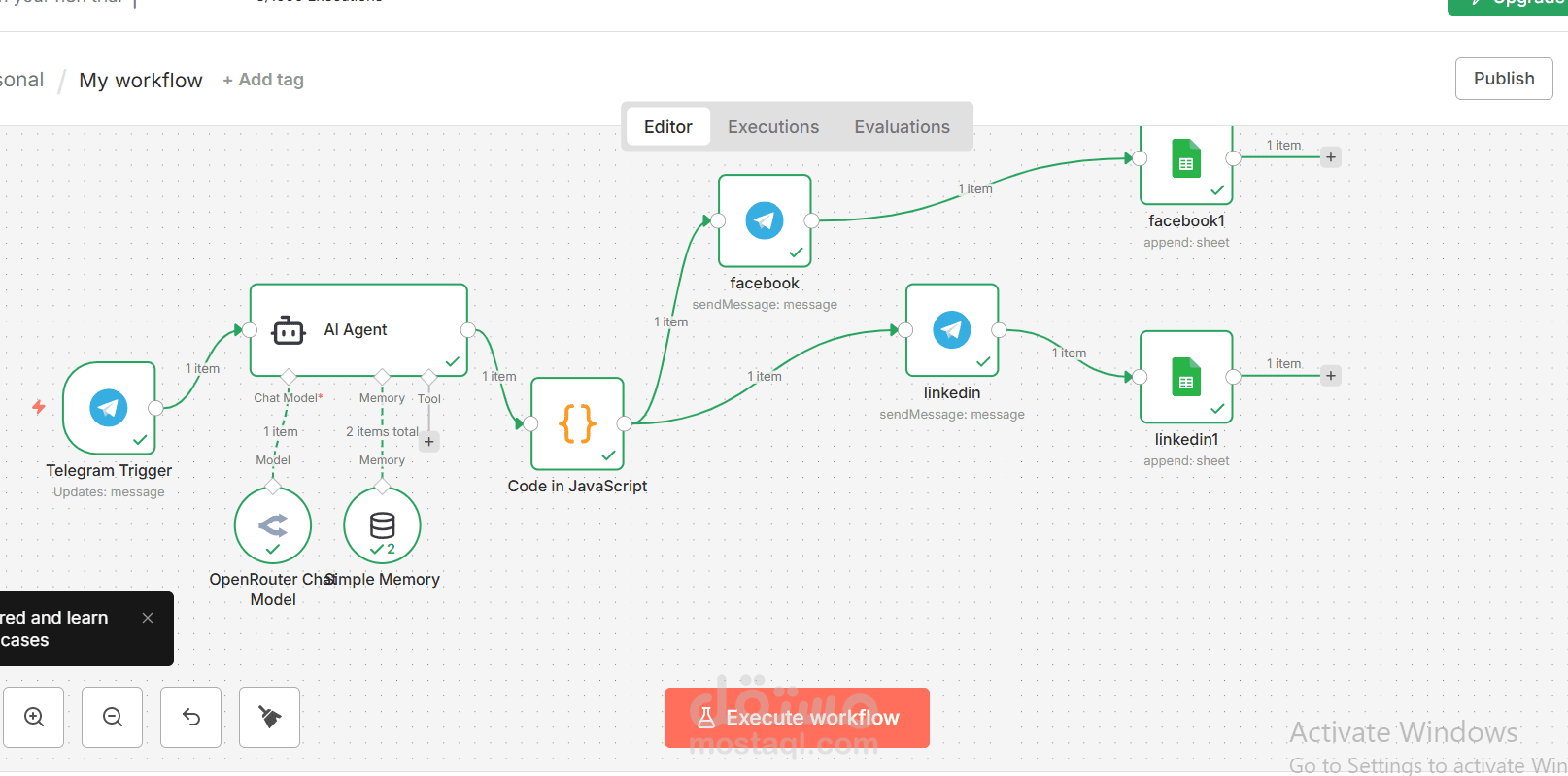 نظام أتمتة صناعة المحتوى الذكي (Telegram + AI + Google Sheets)