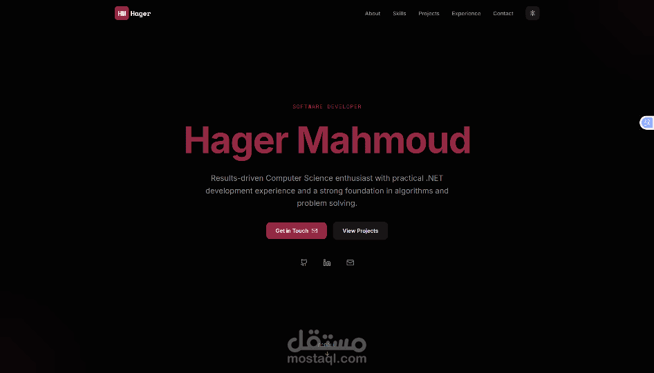 تطوير موقع معرض أعمال شخصي احترافي باستخدام Next.js و Tailwind CSS