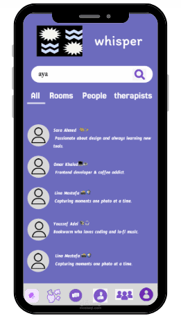 تصميم تجربة مستخدم لتطبيق Whisper الداعم للصحة النفسية
