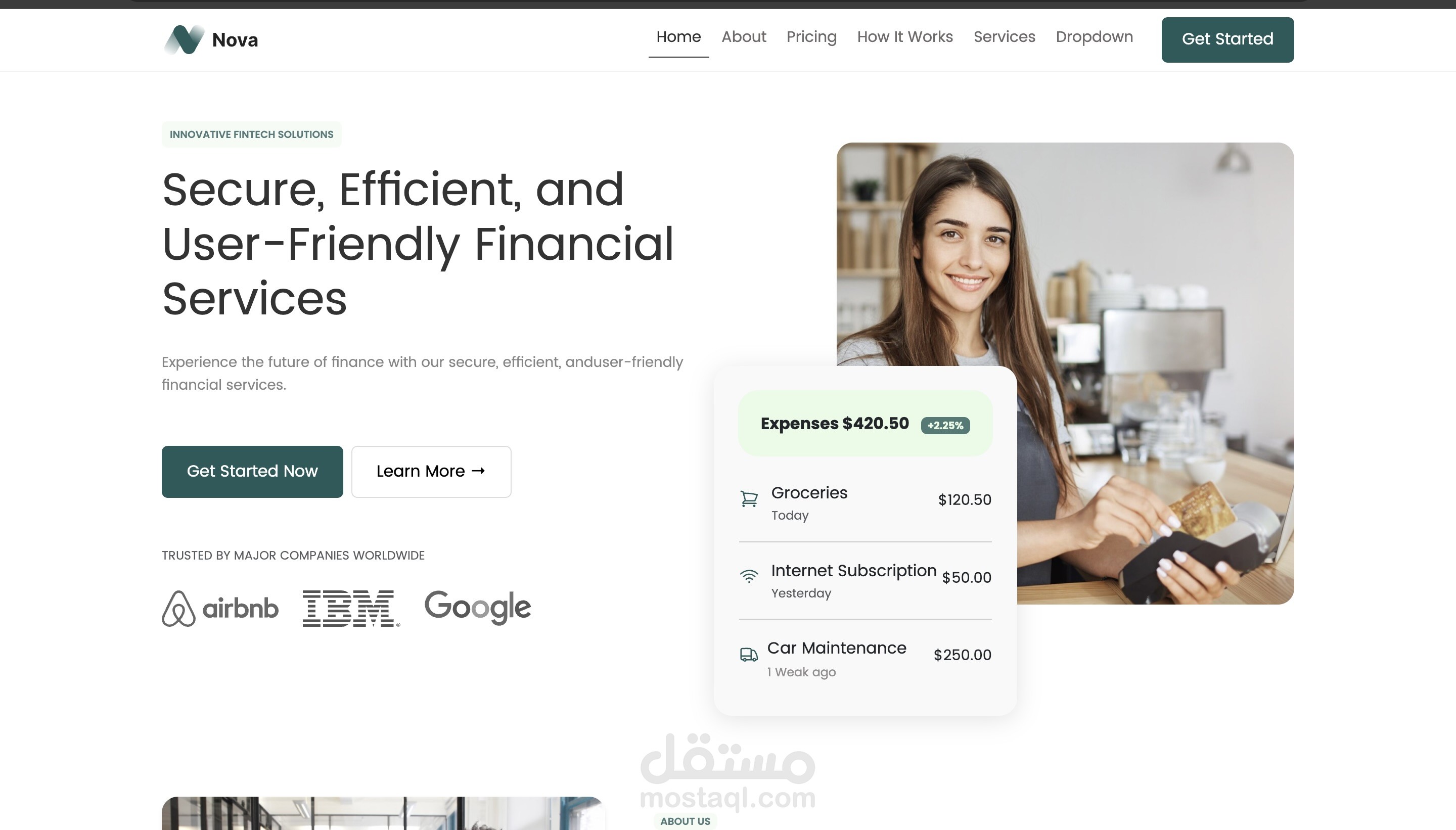 (NOVA) Creative Landing Page Design