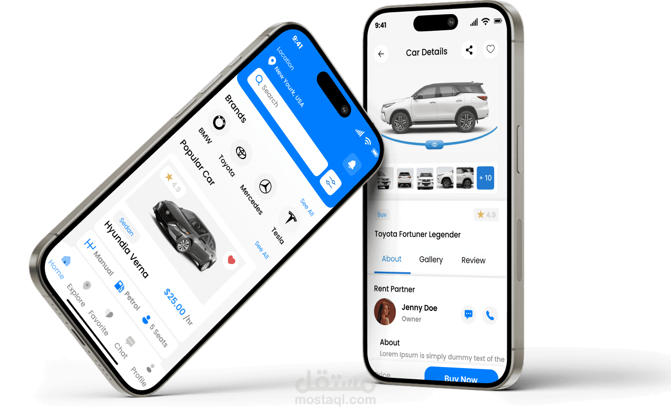تصميم تطبيق لبيع السيارات