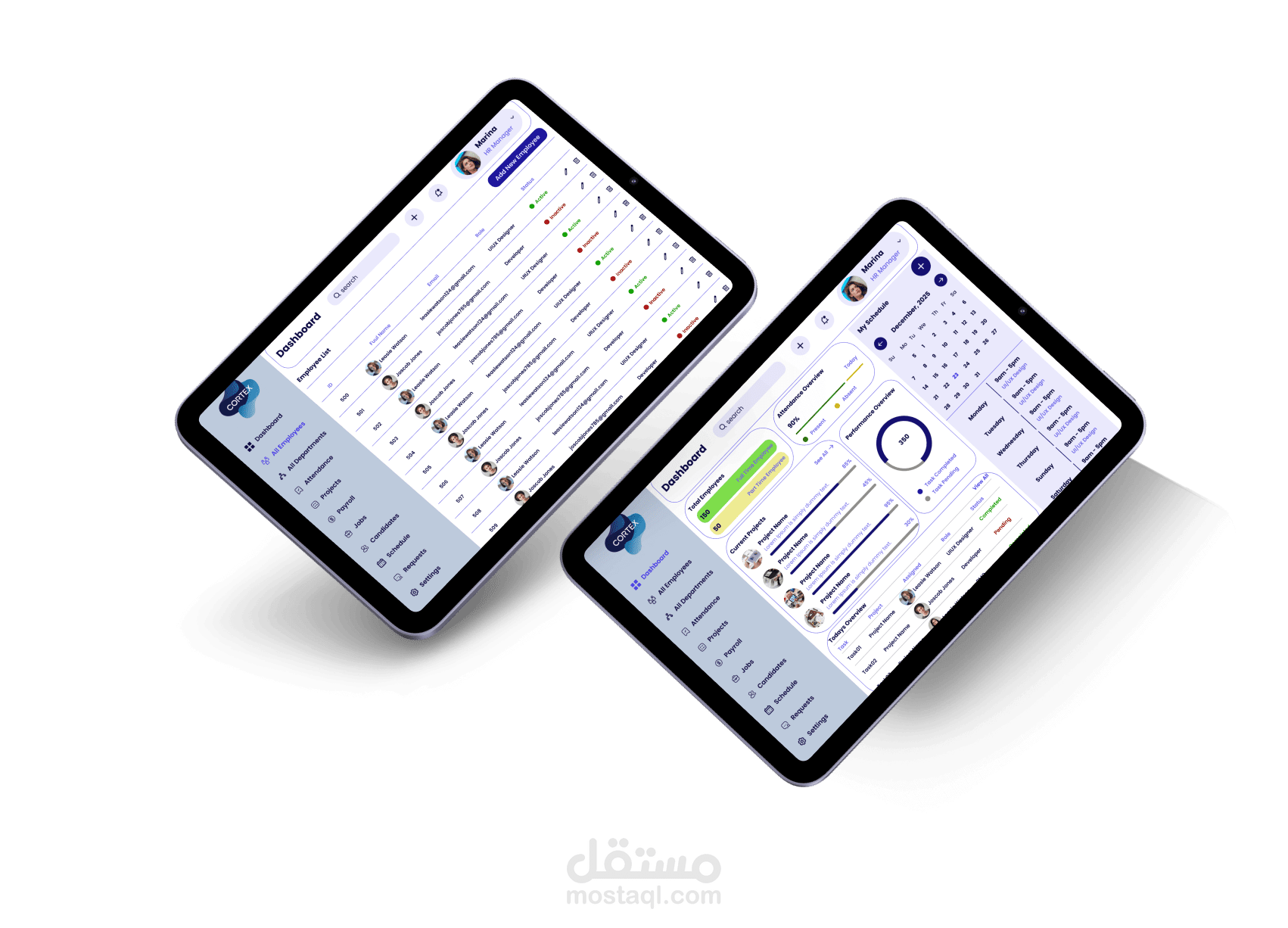 تصميم لوحة تحكم ذكية لإدارة الموارد البشريه