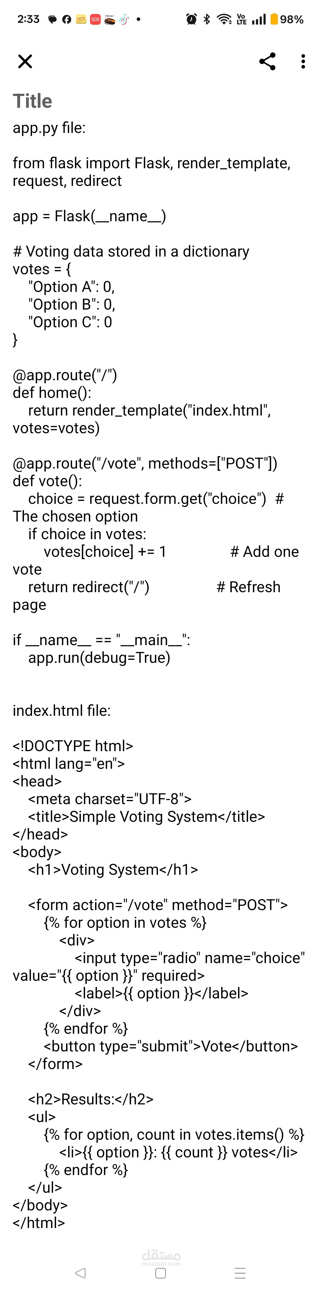 Voting System Project
