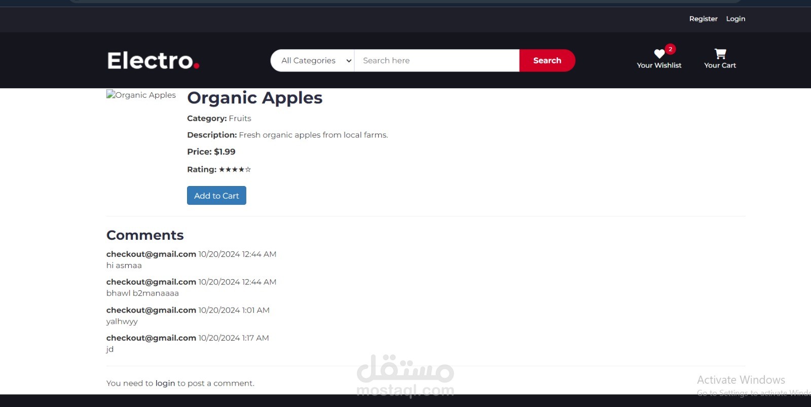 E-Commerce website to sell clothes