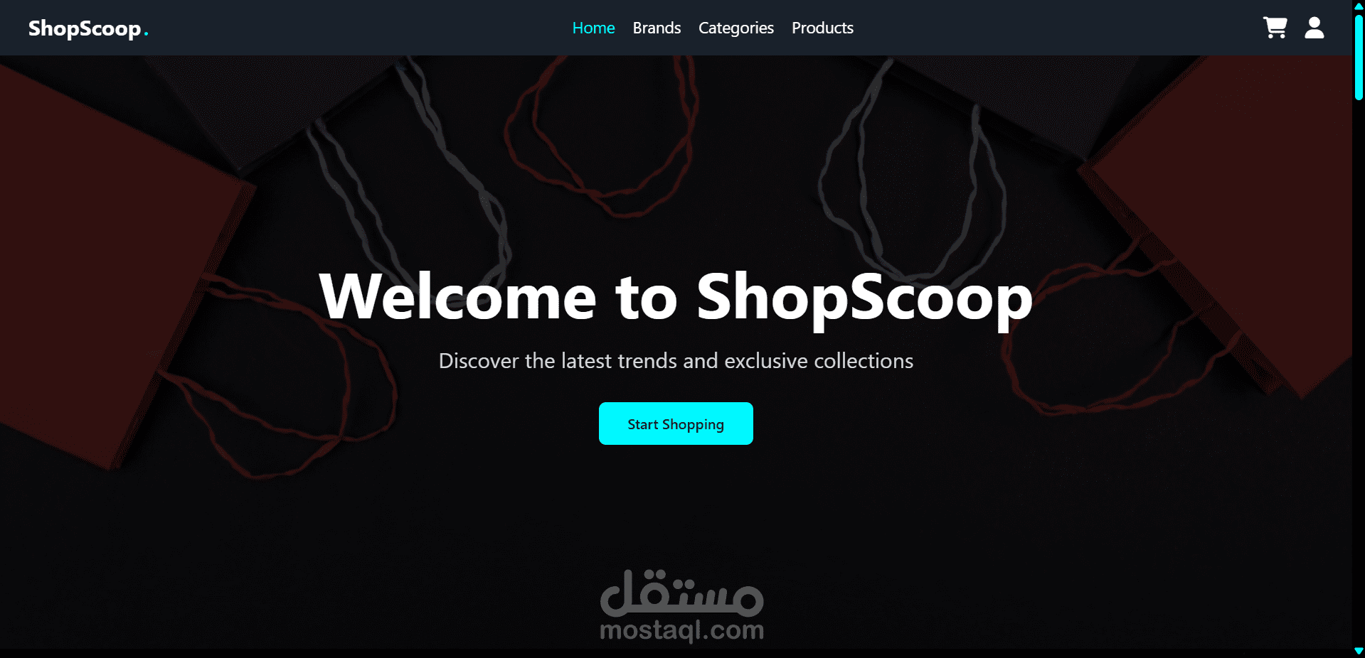 تطوير واجهة متجر إلكتروني كامل للتسوق باستخدام React.js وTailwind CSS