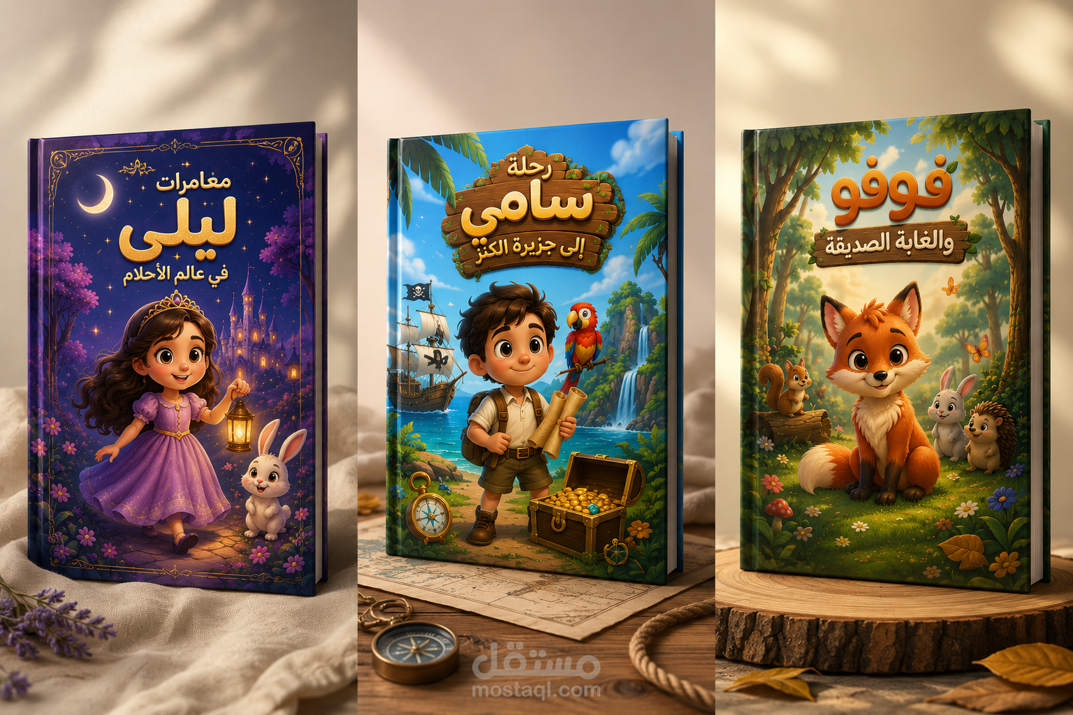 تصميم أغلفة قصص أطفال احترافية برسومات جذابة