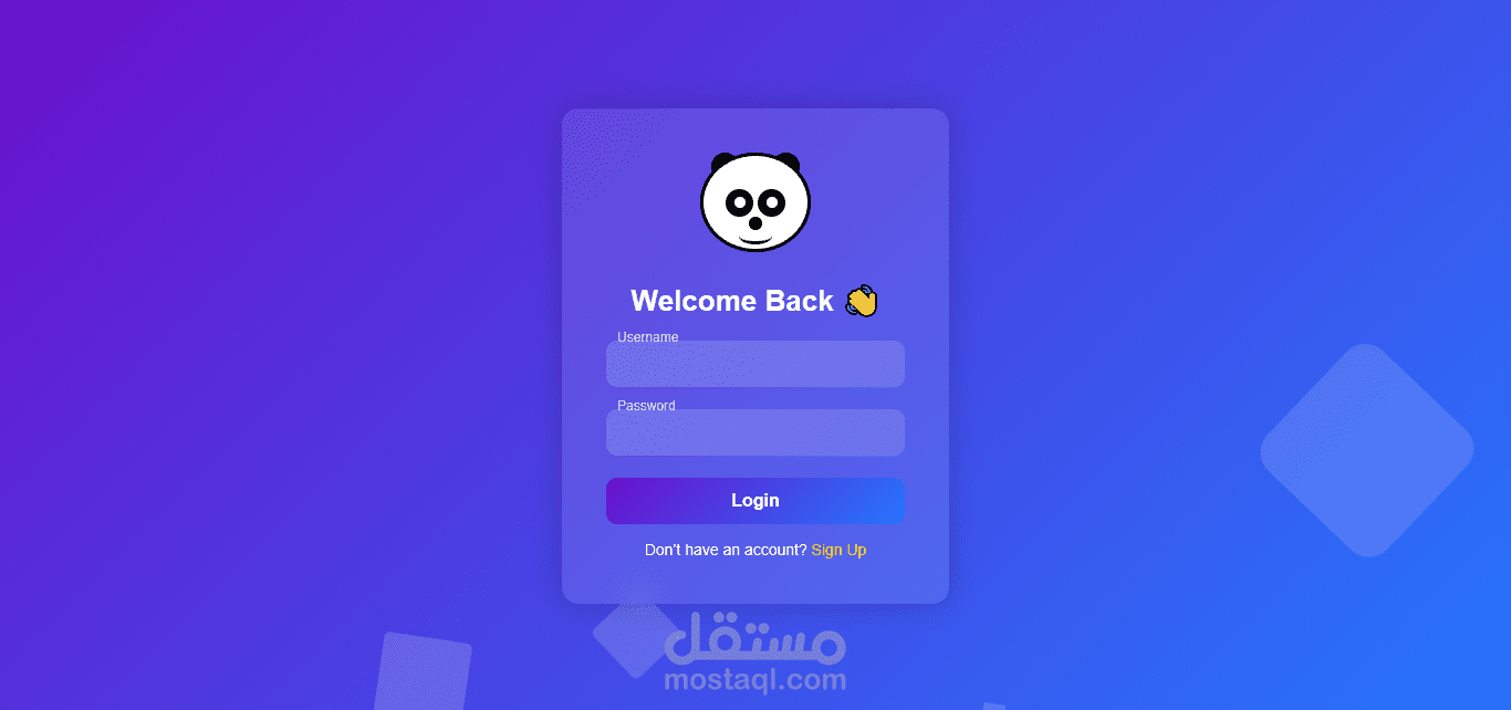 برمجة صفحة تسجيل دخول عصرية وجذابة (Login Page) بتصميم Glassmorphism وخلفية متحركة.