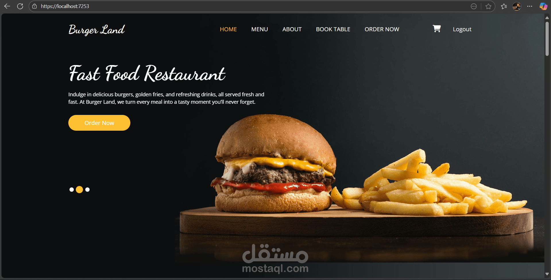 موقع مطعم الكتروني