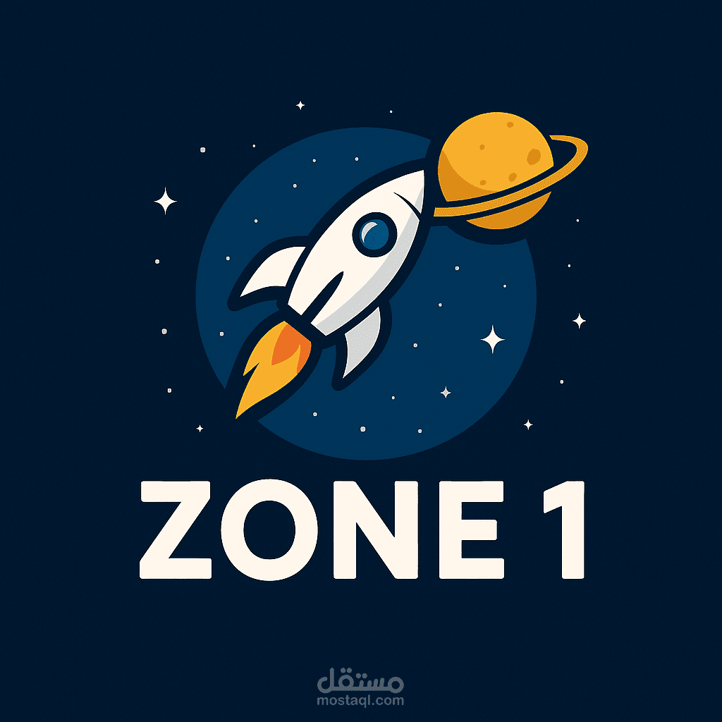 تصميم لوقو لمقها العاب بأسم Zone 1