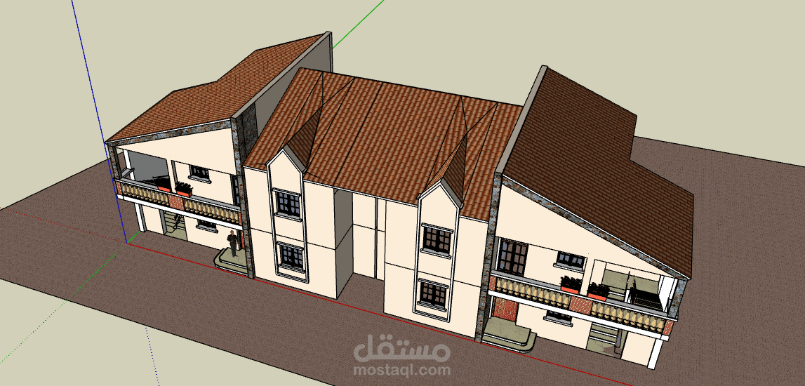 تصميم نموذج معماري ثلاثي الأبعاد باستخدام SketchUp