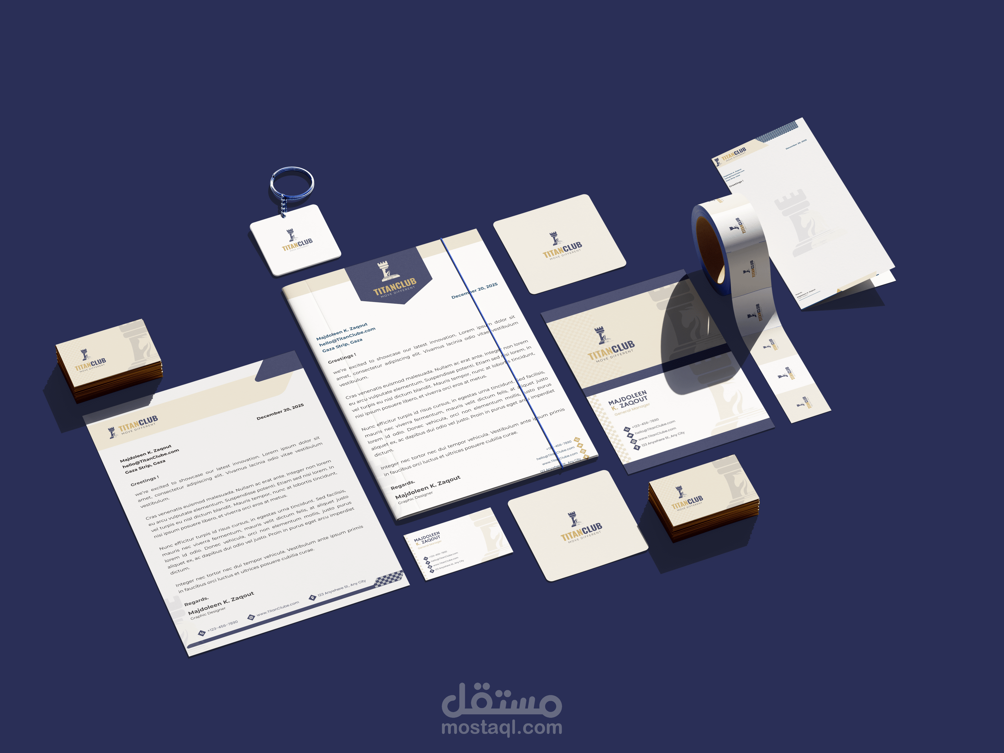 تصميم شعار وهوية مكتبية احترافية لنادي شطرنج