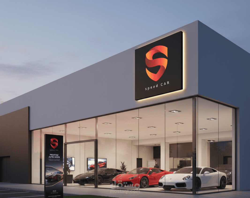تصميم هوية بصرية// متكاملة لمعرض سيارات فاخرة (Speed Car)
