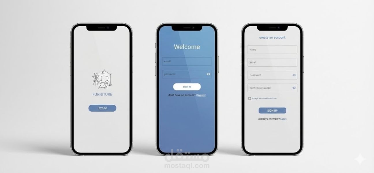 تطبيق موبايل لبيع الاثاث