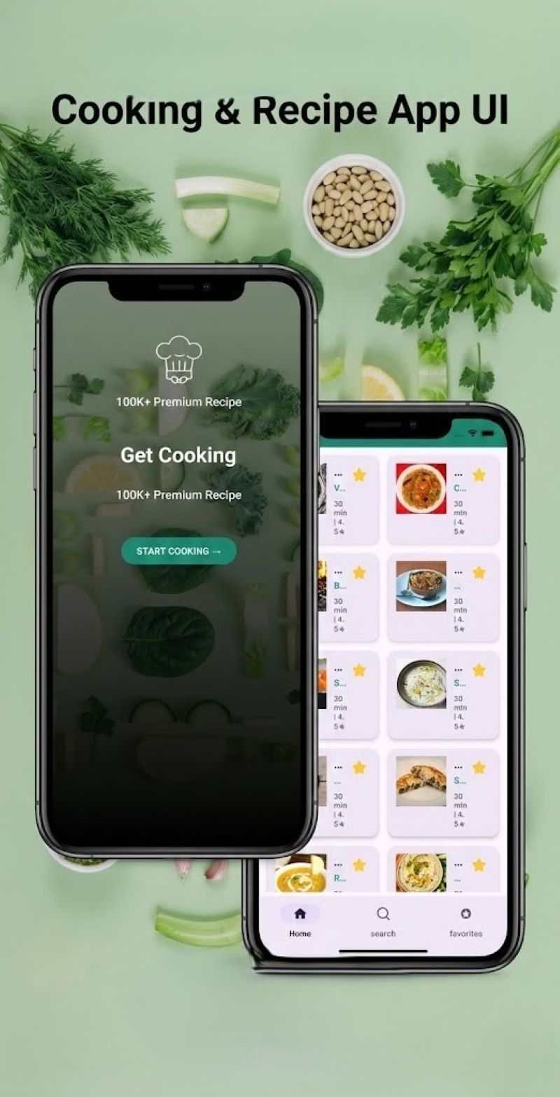 تطبيق موبايل لبيع وصفات الطعام