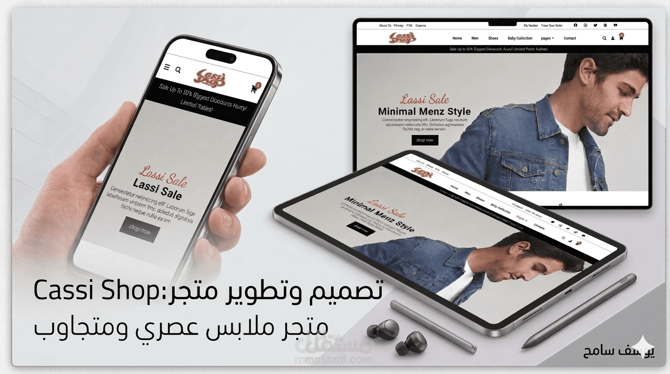 تطوير متجر "لاسي" بهوية رسمية (أسود وأحمر) وتجربة مستخدم مميزة E-commers website