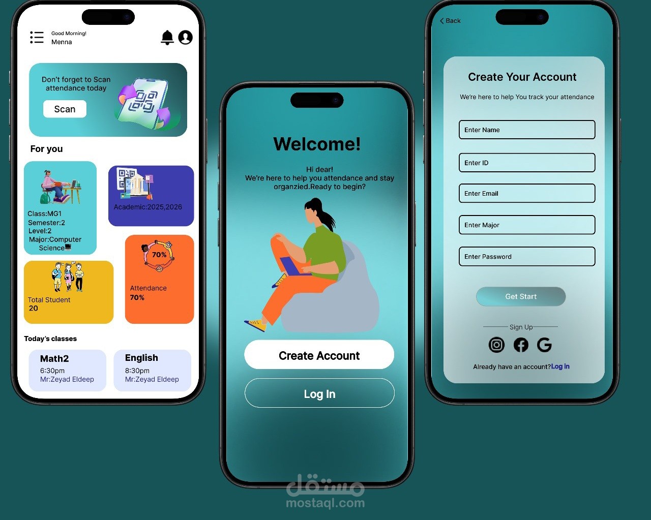 Attendance Tracking App – Modern UI/UX Design