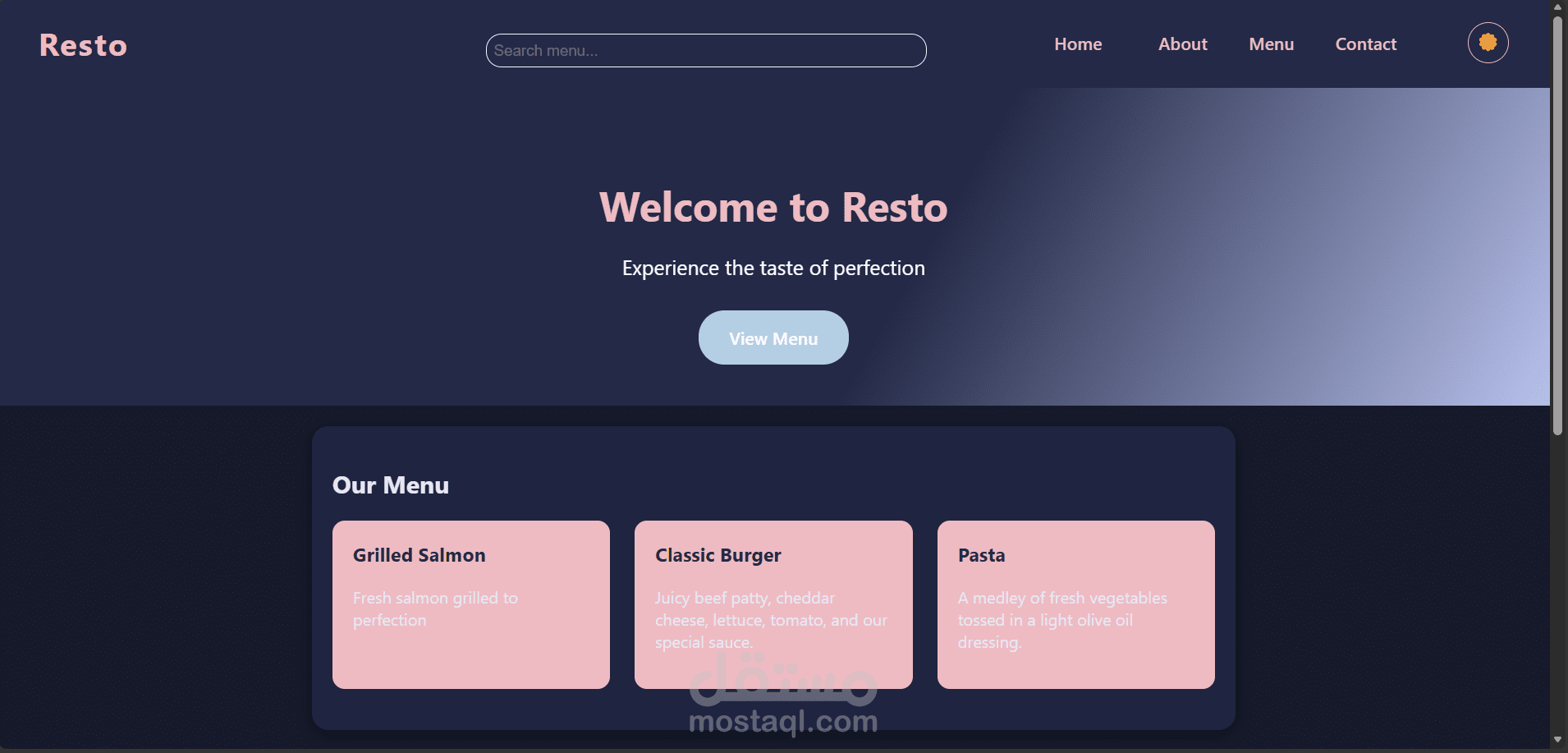 Resto - restaurant landing page